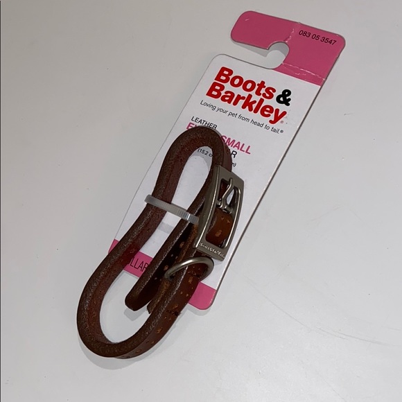 Brown and Black Genuine Leather 6-8" Dog Collars XS - Picture 6 of 10